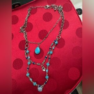Turquoise and Silver Layered Necklace
